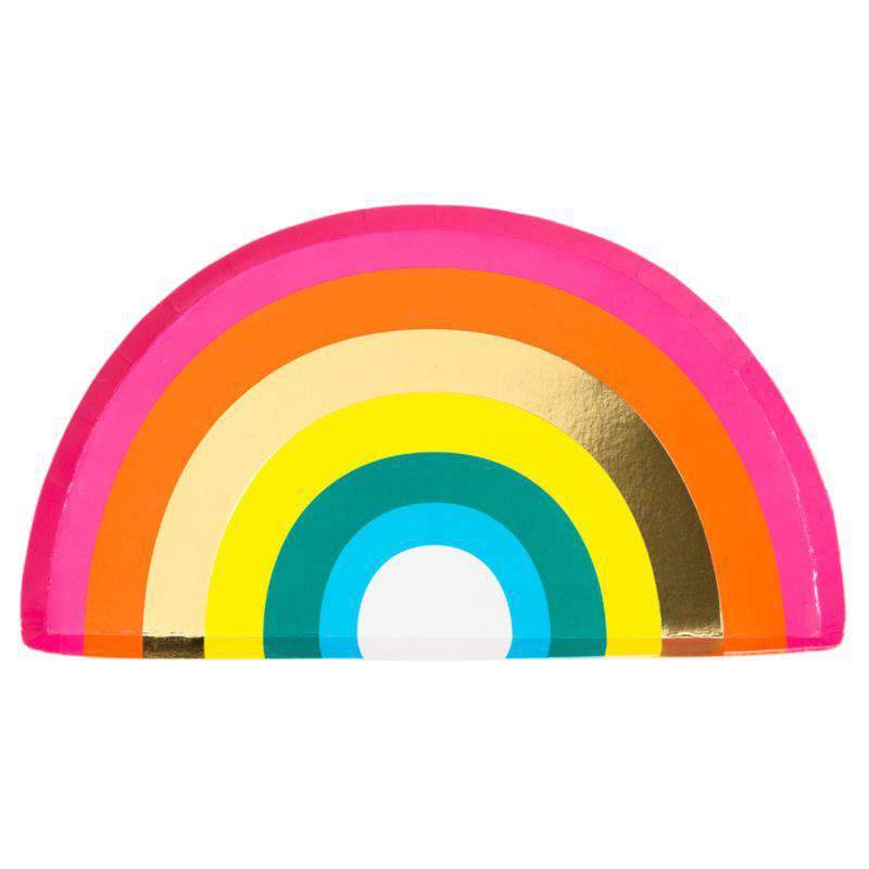 Talking Tables Pack of 12 Birthday Brights Rainbow Shaped Plates