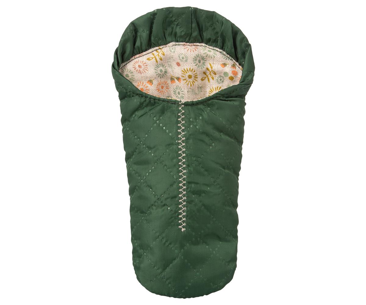 Maileg Small Green Linen Polyester Mouse Sleeping Bag