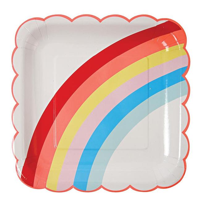 Meri Meri Pack of 12 Large Rainbow Plates