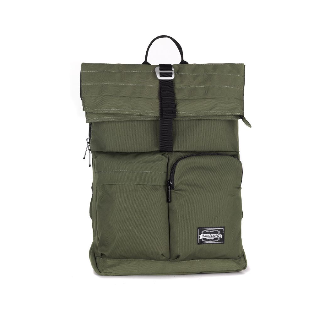 Bombata Green Nylon Commuter Garbadina Laptop Backpack