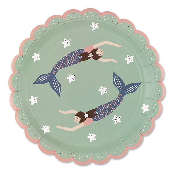 Ava & Yves Set of 8 Paper Plate Mermaid