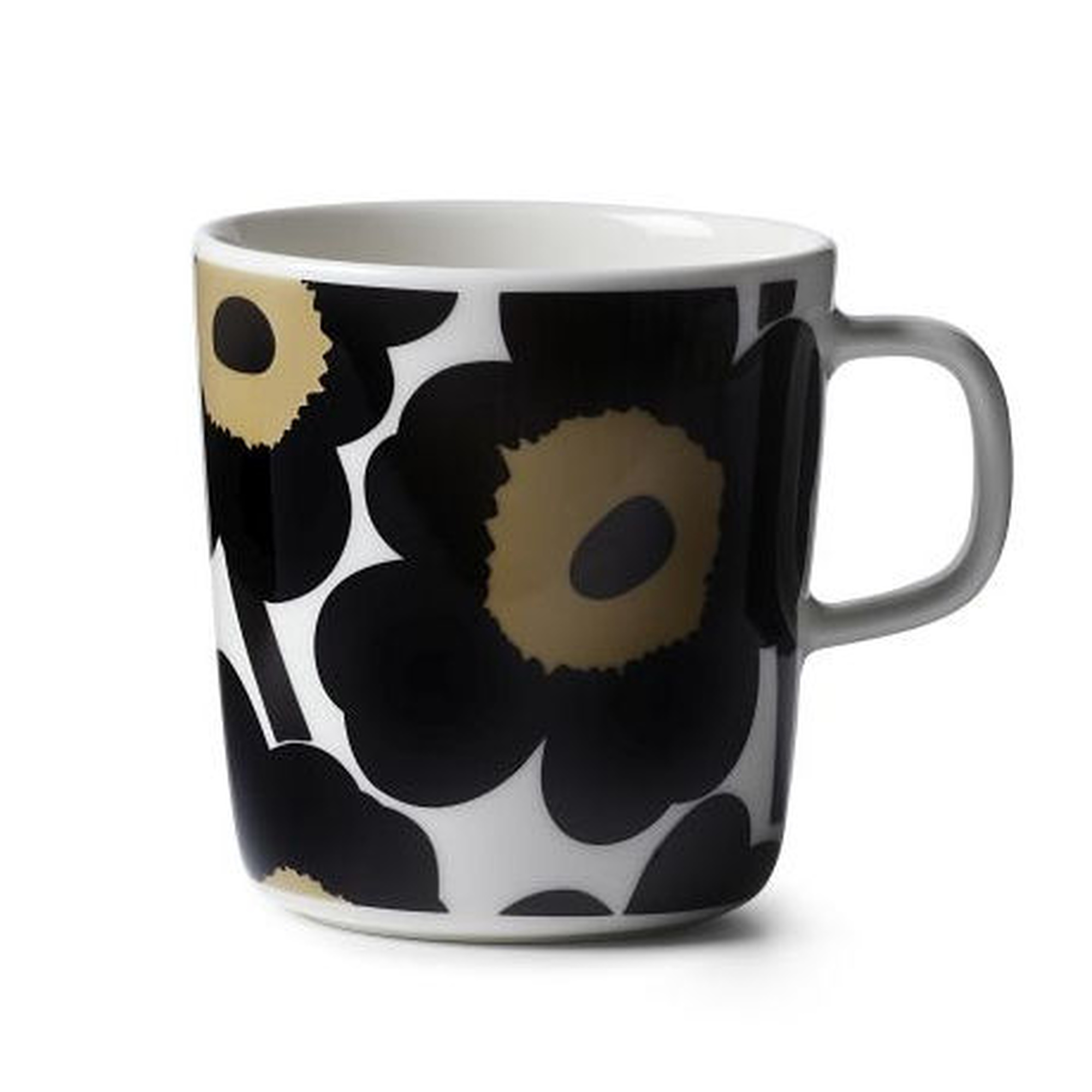 Marimekko 4L Black Stoneware Oiva Unikko Mug