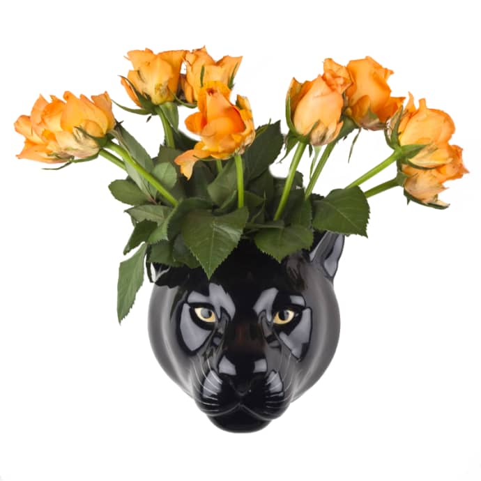 Quail Ceramics Panther Ceramic Wall Vase, Large