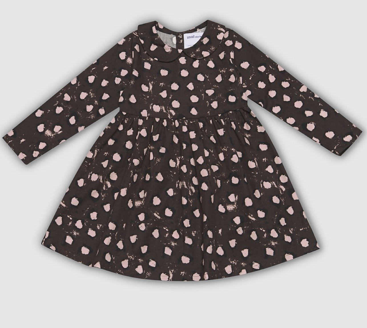 Small Stories Painted Dot Collar Brown Dress