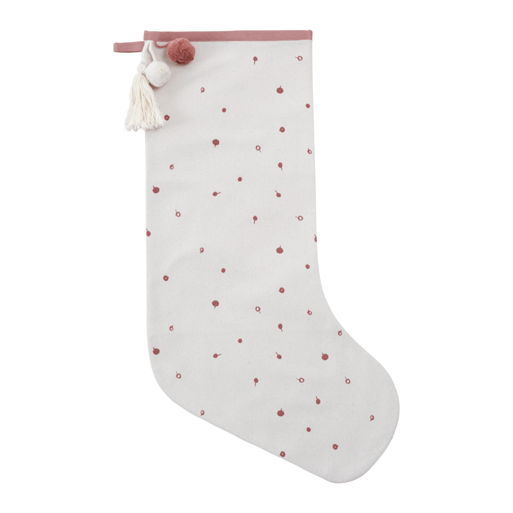 FABELAB Christmas Stocking with Berry Print