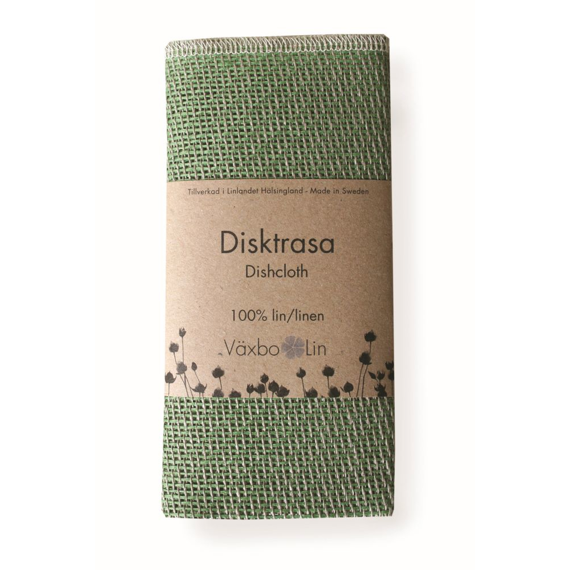 Vaxbo Lin Green Linen Tea Towel