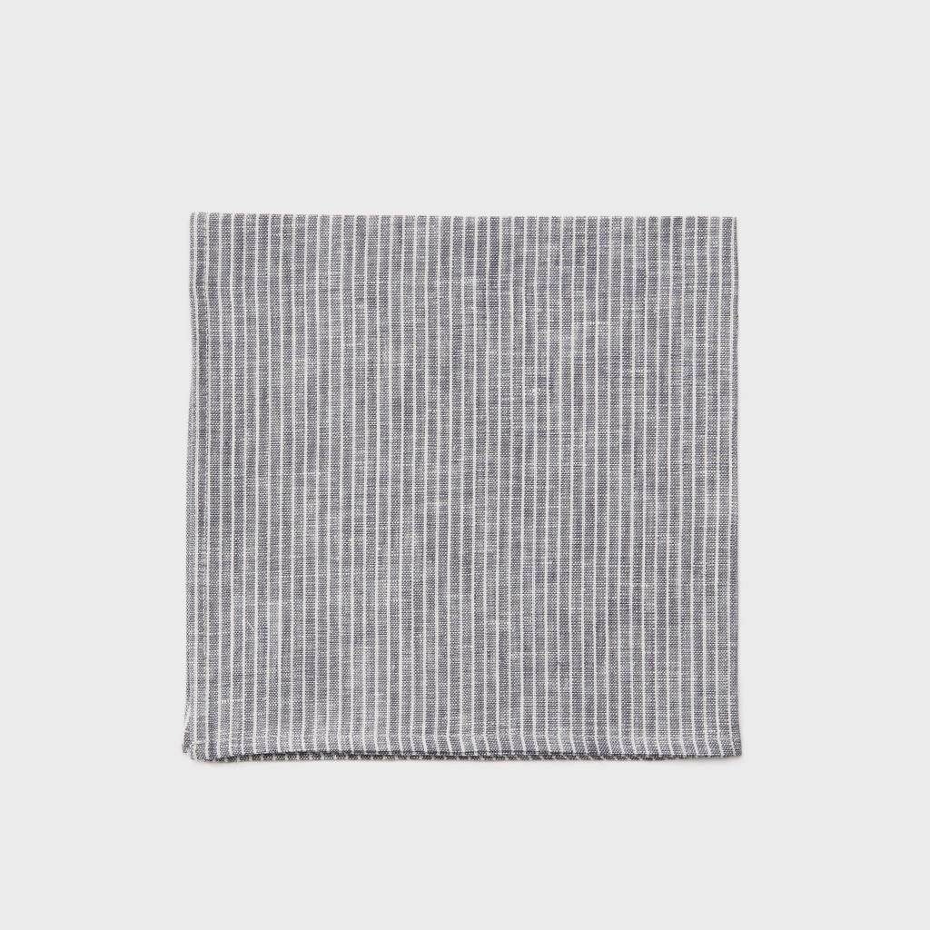 Foglinen 45 x 45cm Grey and White Striped Linen Napkin