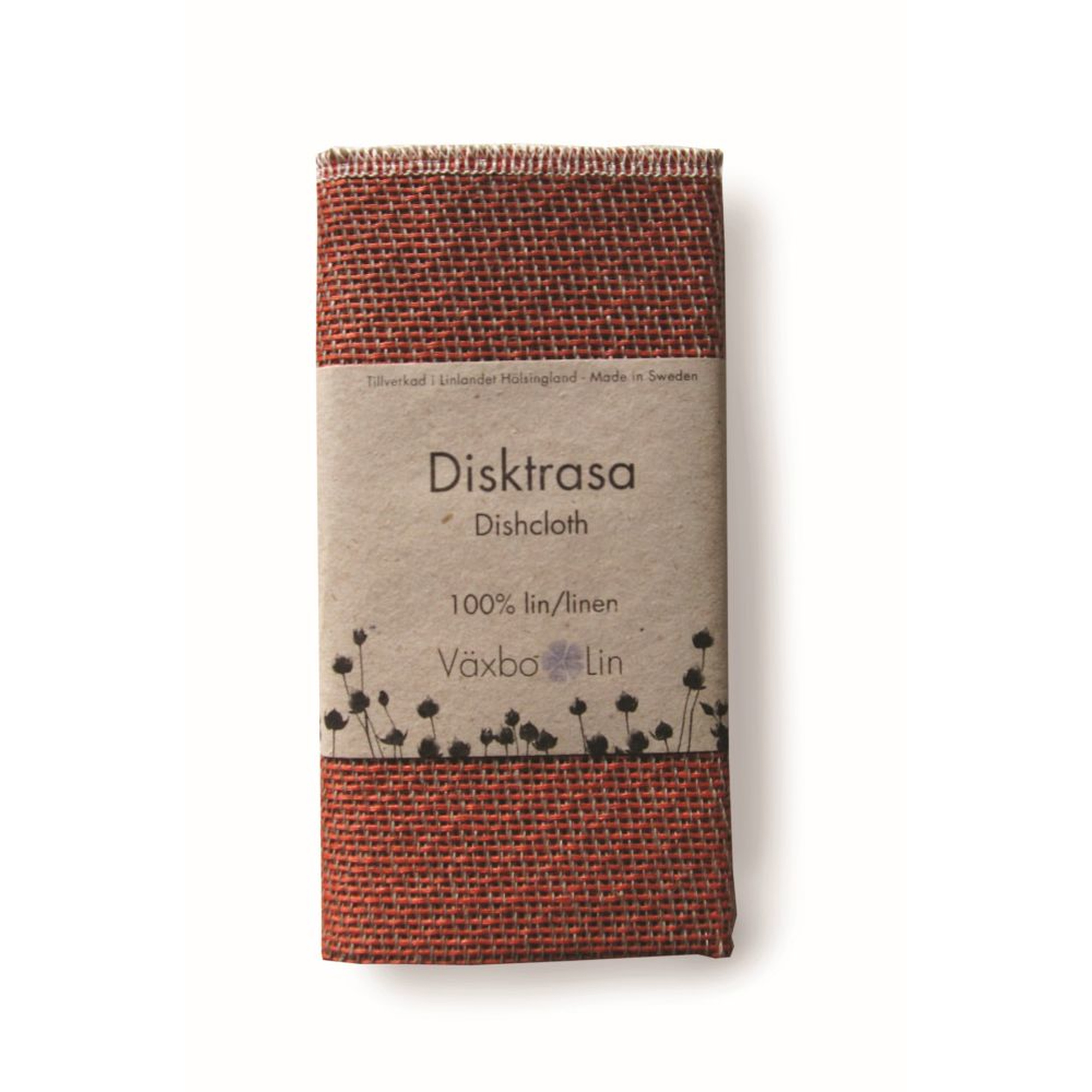 Vaxbo Lin Brick Red Linen Tea Towel