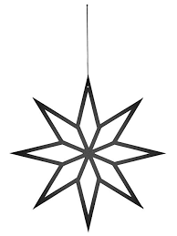 Nordal ornamental jewelry wood star 30cm black