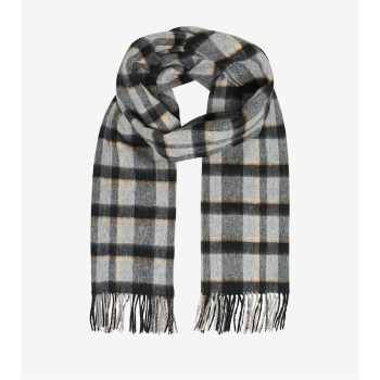 selected-femme-checked-wool-scarf-black