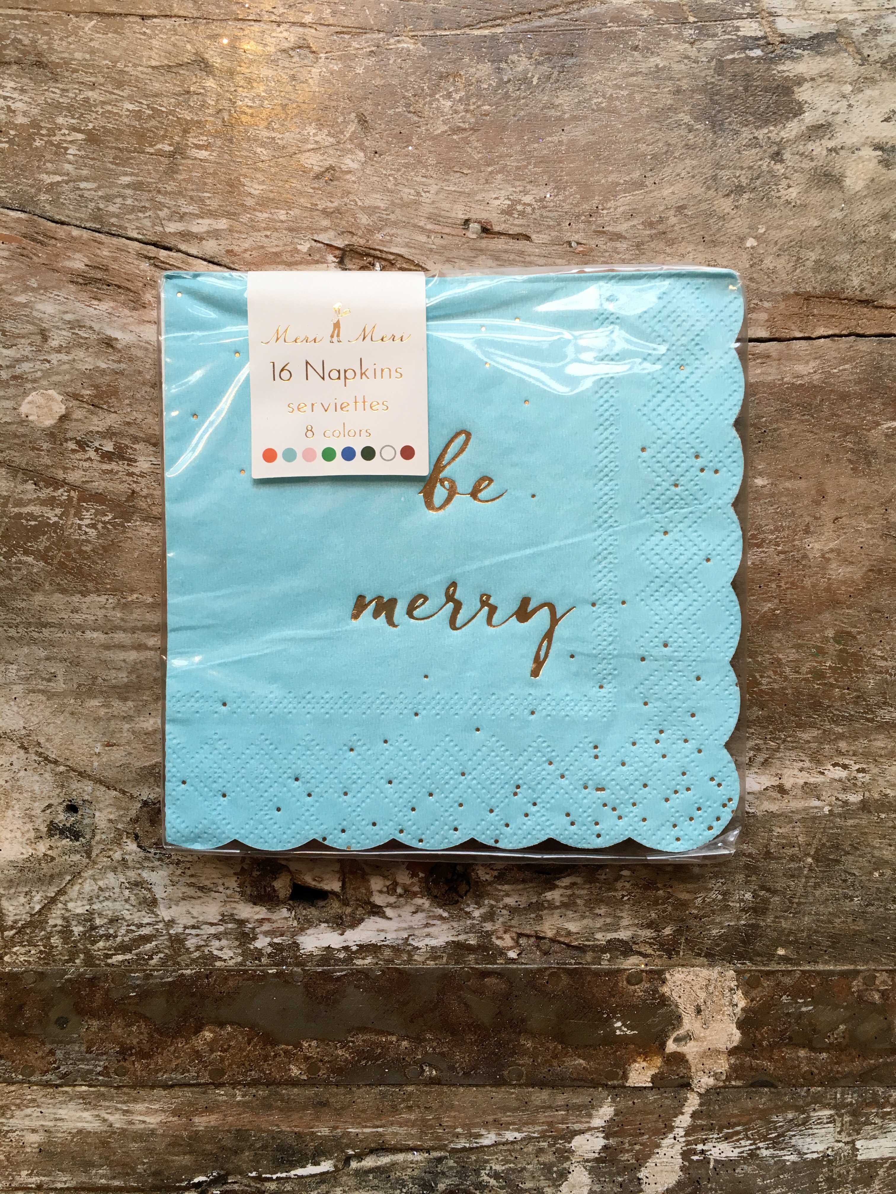 Meri Meri Set of 8 Small Be Merry Napkins