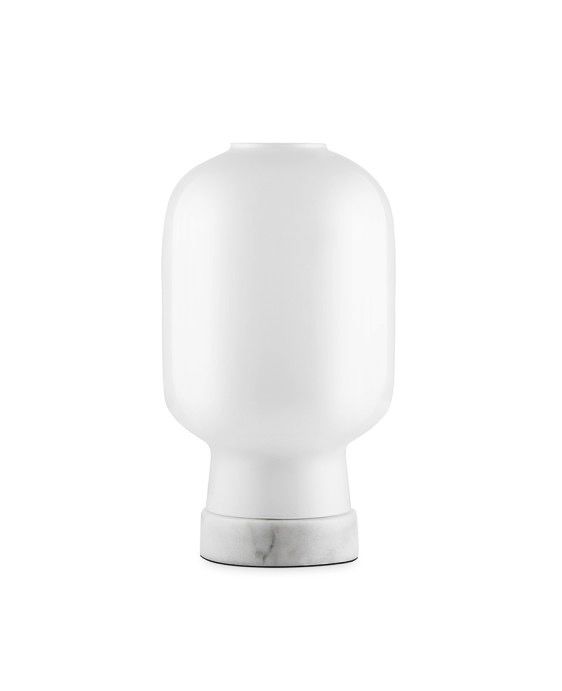 Normann Copenhagen White Glass Marble EU Amp Table Lamp