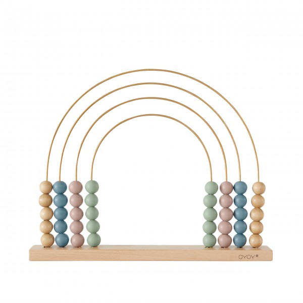 OYOY Rainbow Brass and Wood Abacus for Children