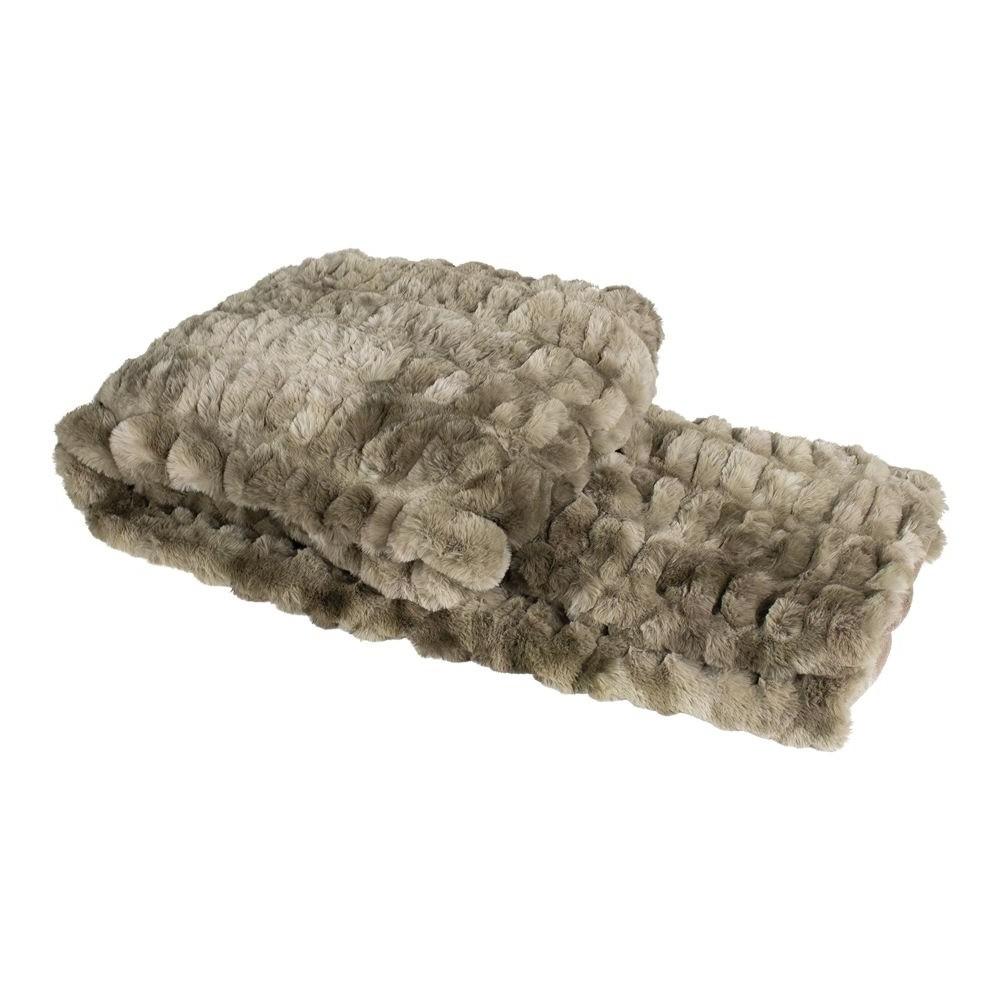 Alpine Lifestyle 130 x 170cm Brown Bear Faux Fur Ribbed Throw