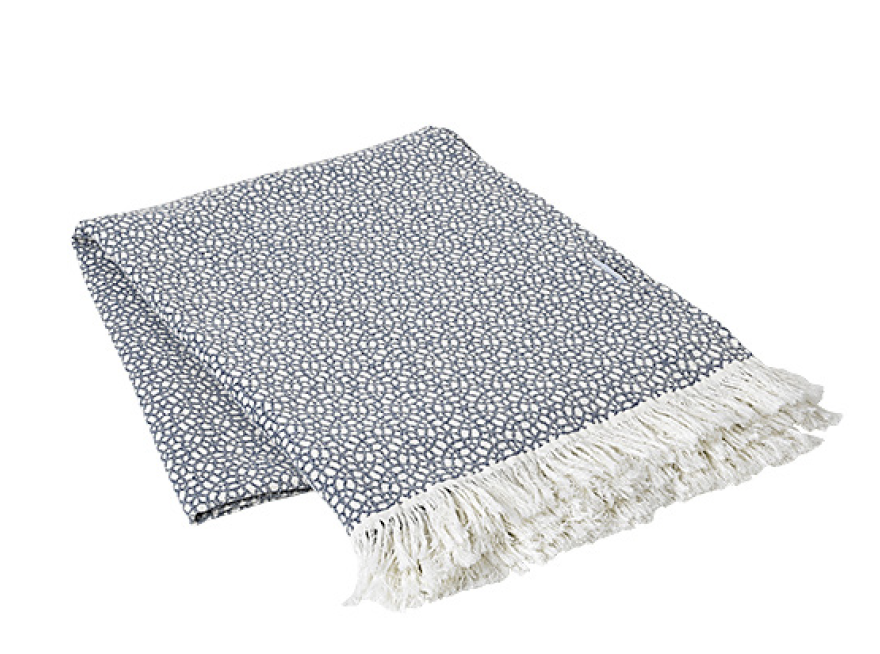 Broste Copenhagen 130 x 180cm Insignia Blue Cotton Tia Throw