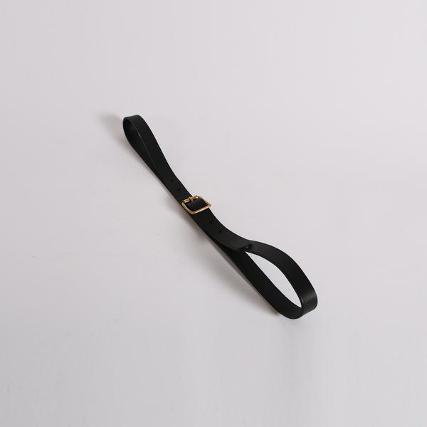 Kate Sheridan Black Classic Belt Brass