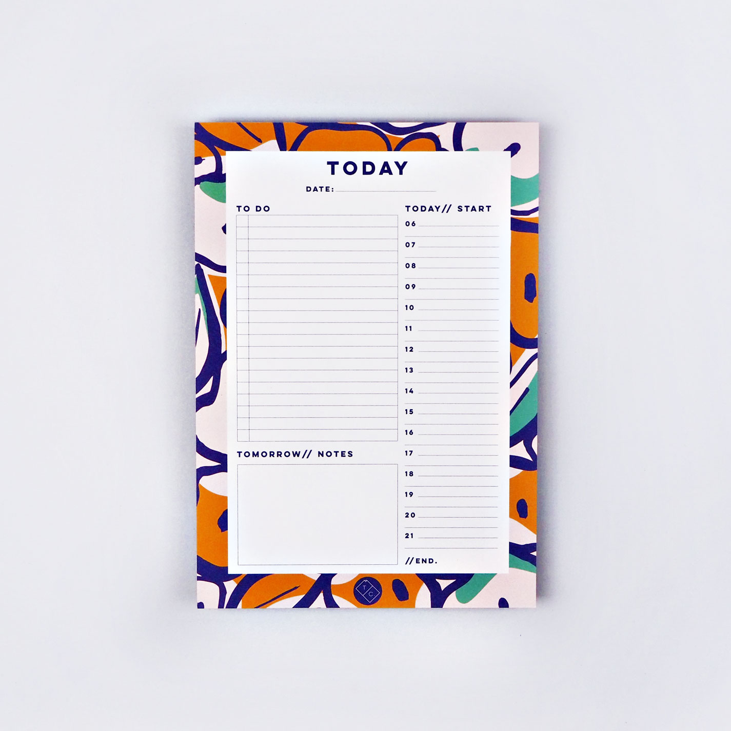 The Completist INKY FLOWERS DAILY PLANNER PAD