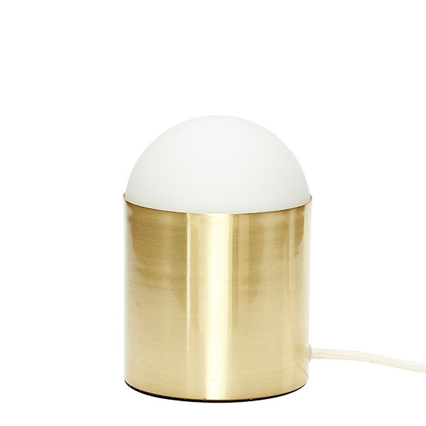 Mink Interiors Cecile Table Lamp - Brushed Brass + White Glass