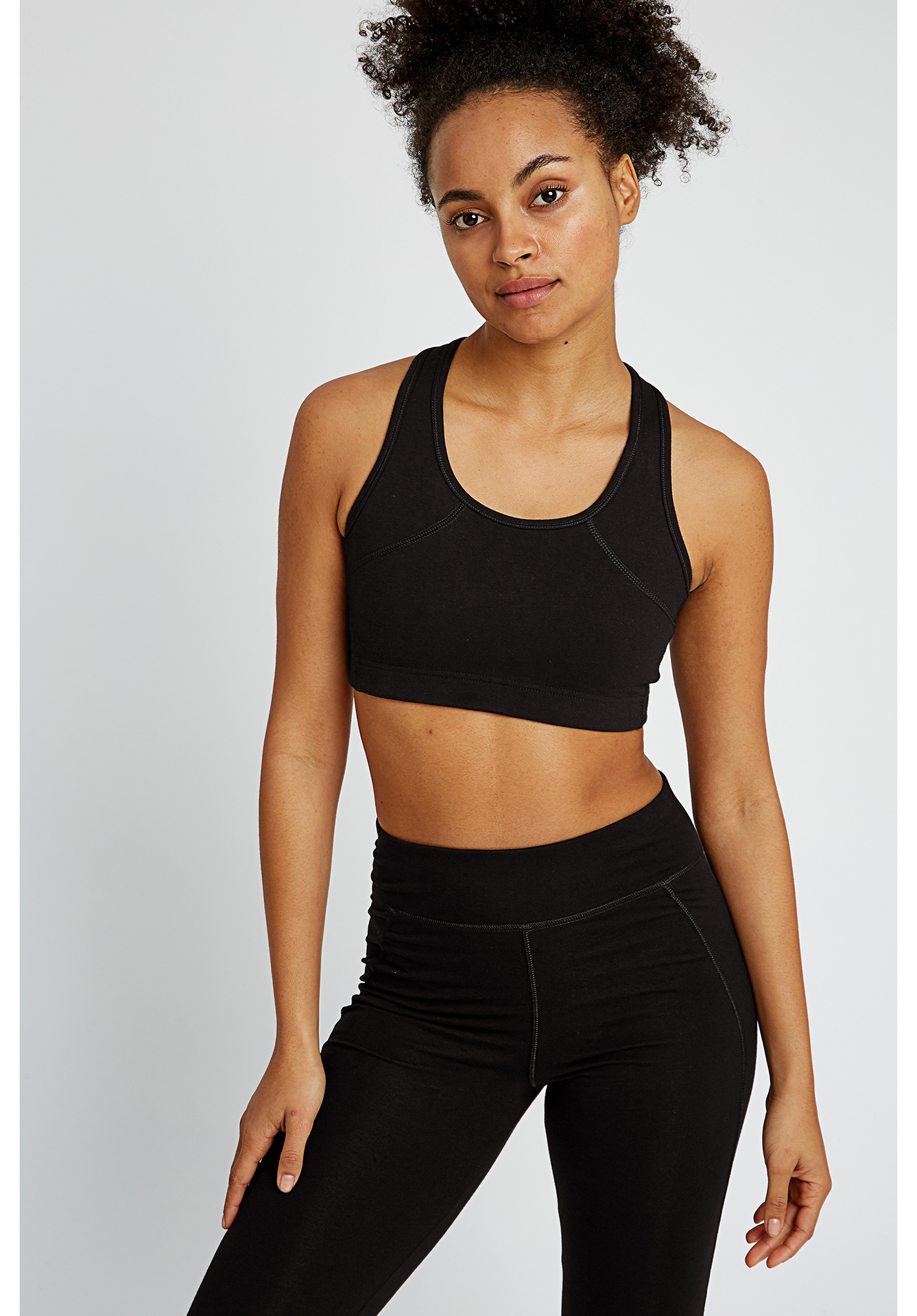 People Tree Yoga black Crop Top