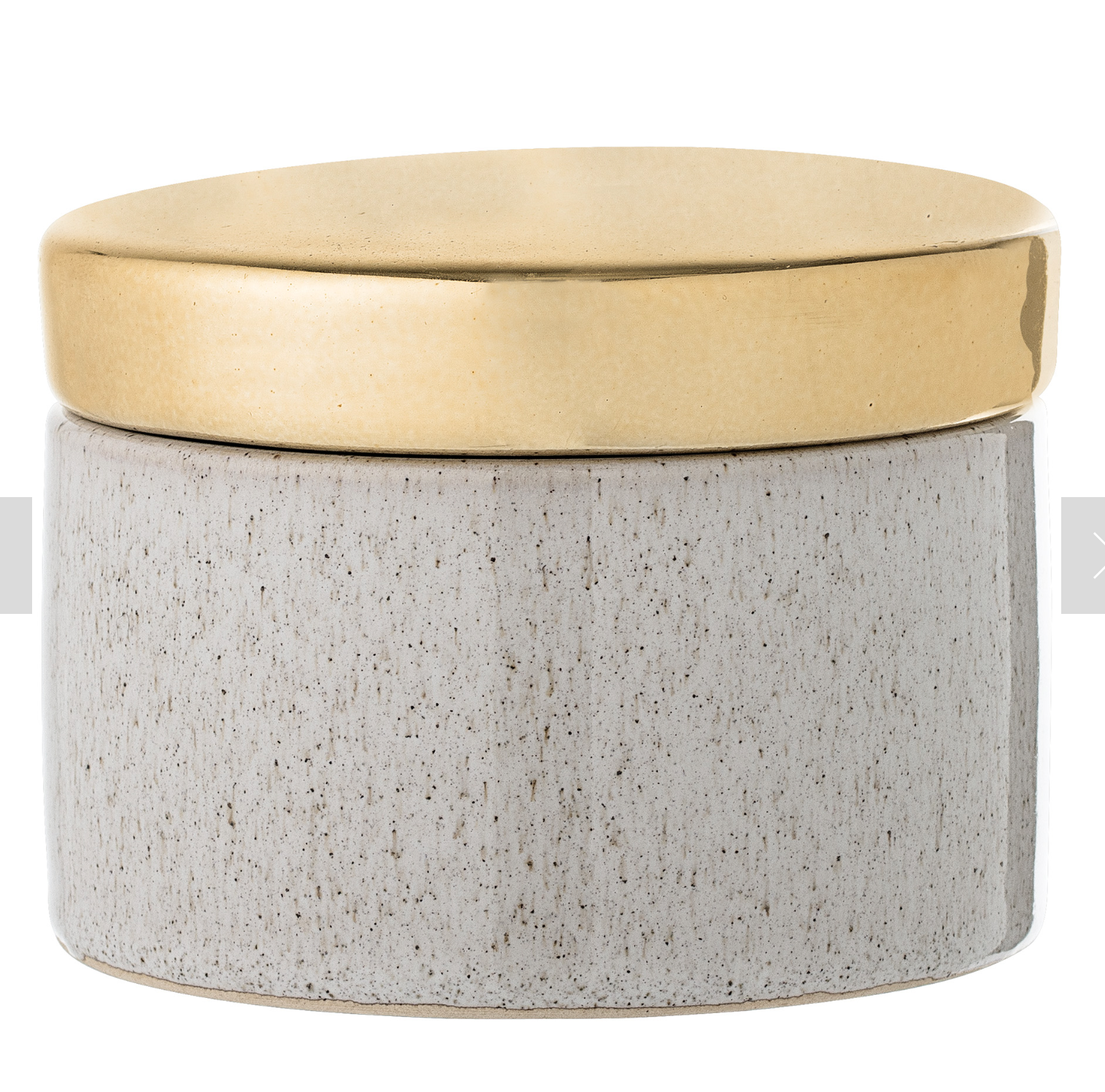 Nature Stoneware Jar with Gold Lid