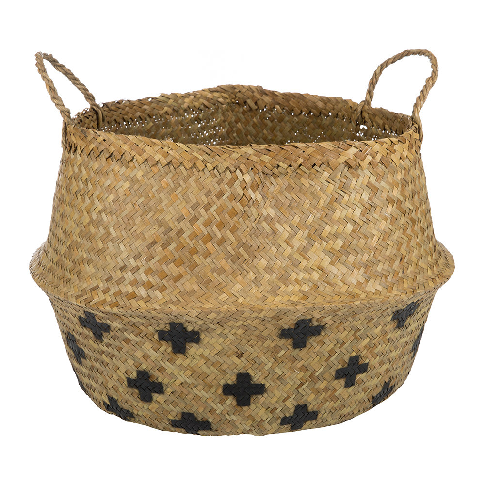 Bloomingville Natural and Black Seagrass Basket