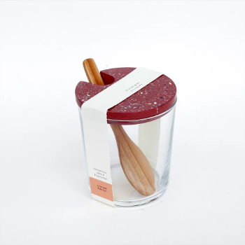 VLO Design Sugar Glass with Red Tarrazzo Lid