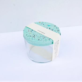 VLO Design Sugar Glass with Turquoise Tarrazzo Lid