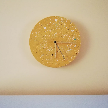VLO Design Ocher and Brass Wall Clock