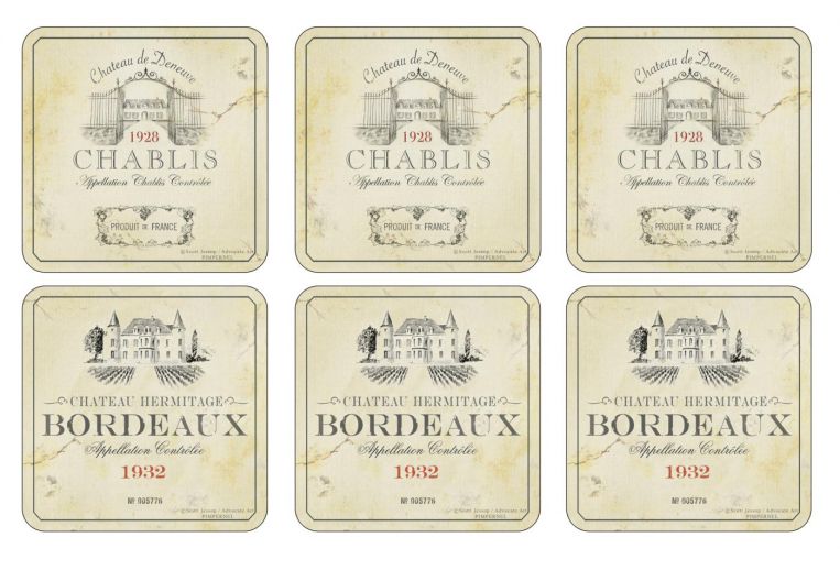 Pimpernel Set of 6 Vin De France Coasters