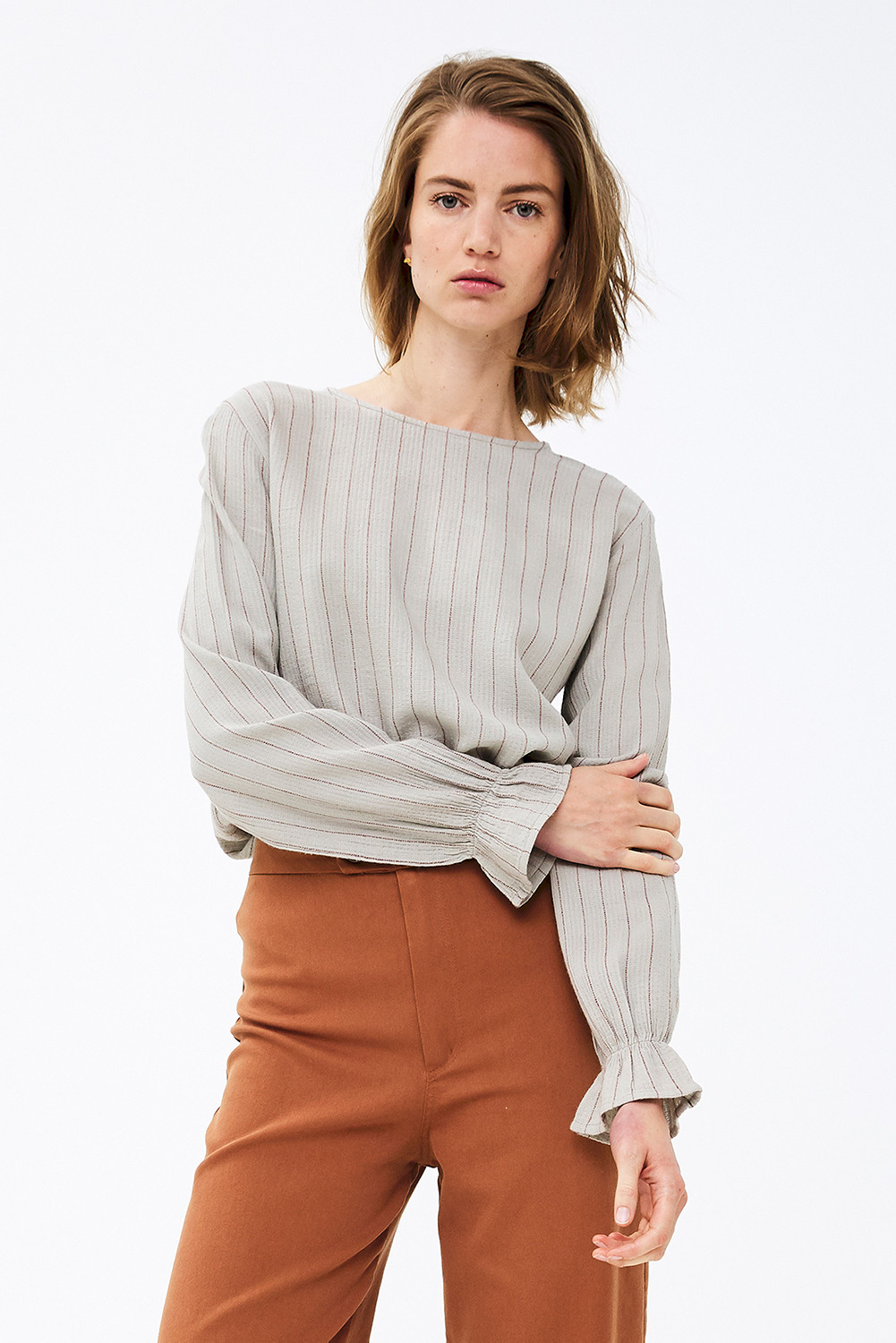 by-bar Light Sage Viscose Abbey Blouse