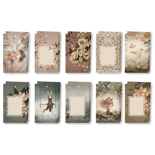 Mrs Mighetto Set of 10 Flowers and Tivoli Gift Tags