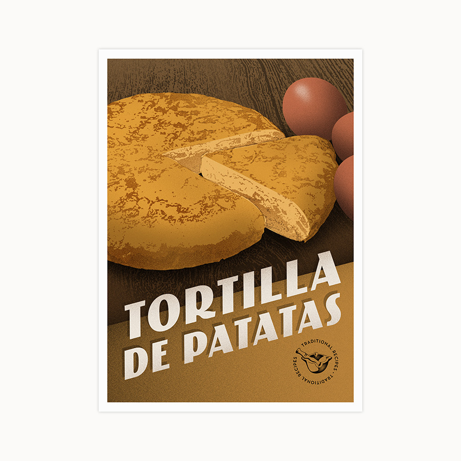 casa atlantica Tortilla de patatas - Traditional recipes postcards