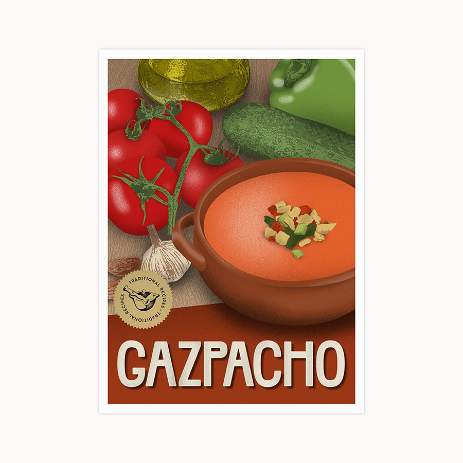 casa atlantica Gazpacho - Traditional recipes postcards