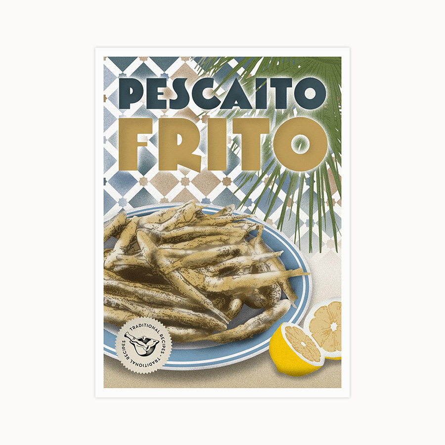 casa atlantica Pescaito frito - Traditional recipes postcards