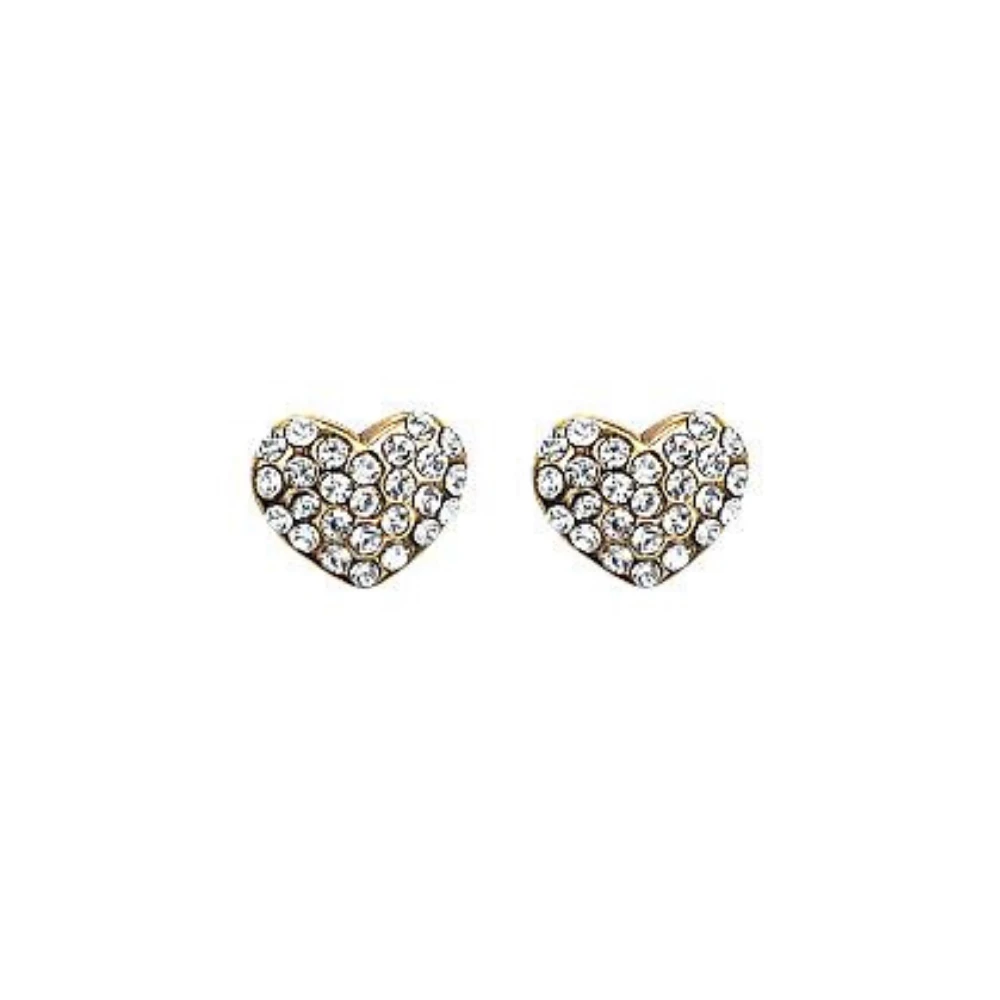 Pilgrim Mathilda Heart Gold Plated and Crystal Stud Earrings