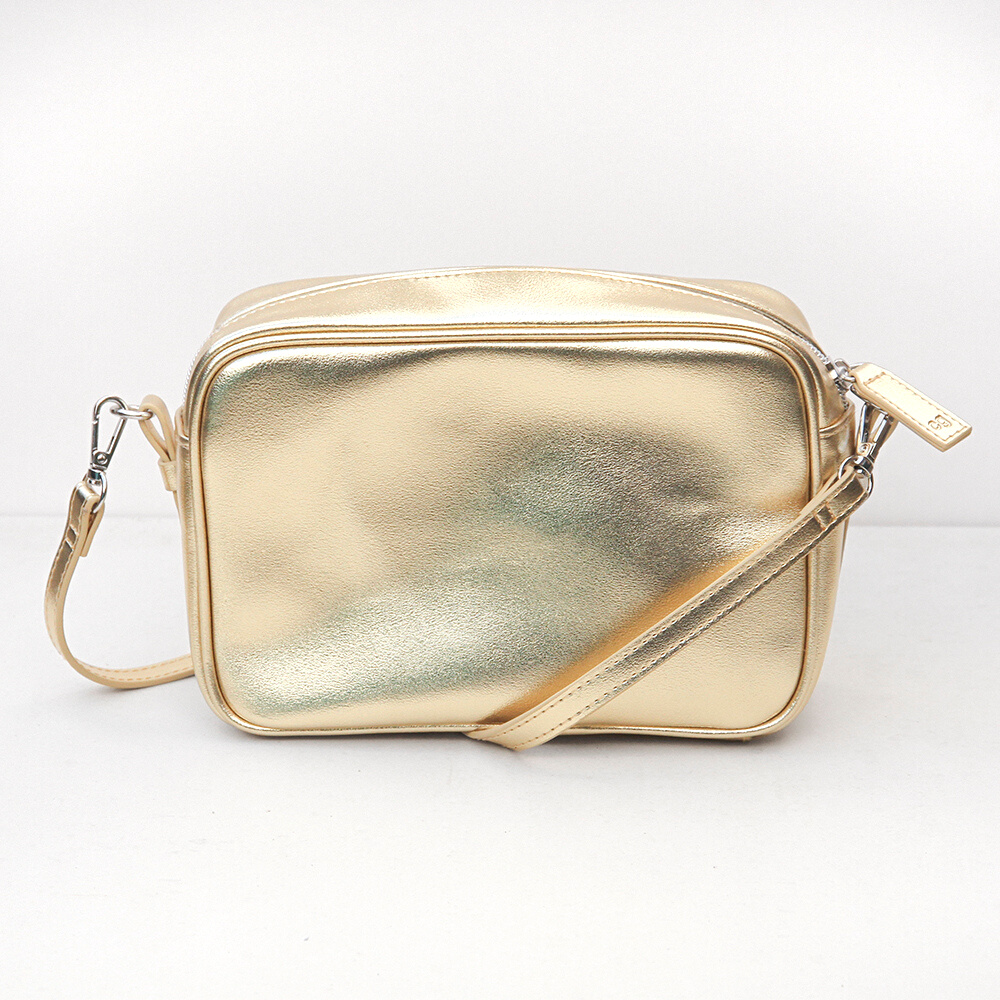 Caroline Gardner Gold Metallic Camera Bag