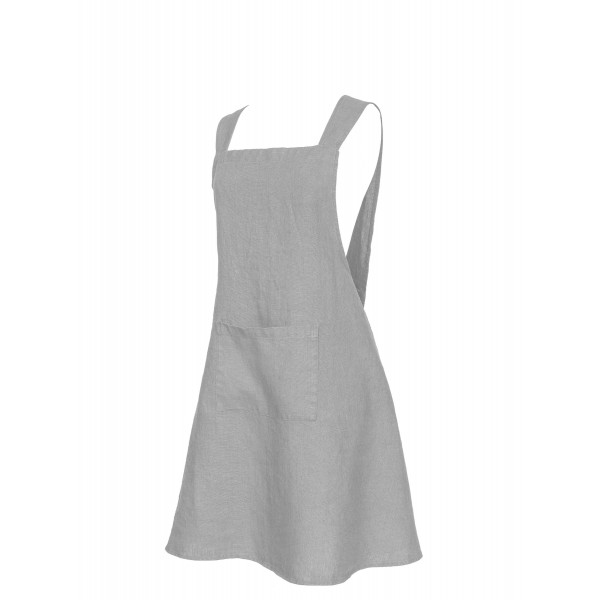 harmony textile Grey Linen Cross Apron