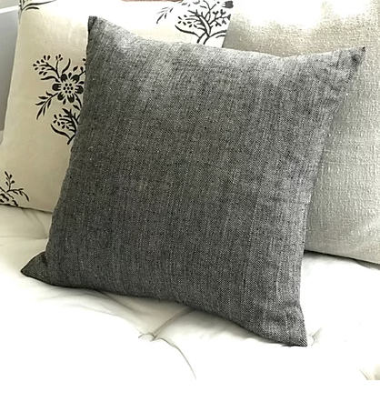 LinenMe Black Chevron Linen Cushion Cover