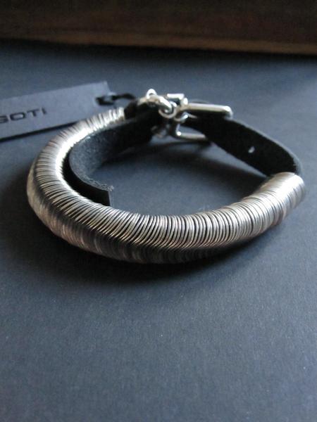 Goti 925 Silver And Leather Bracelet Br 118