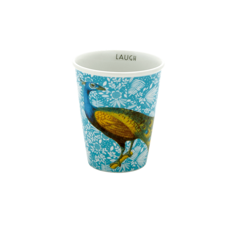 rice Fern And Flower Print Porcelain Cup