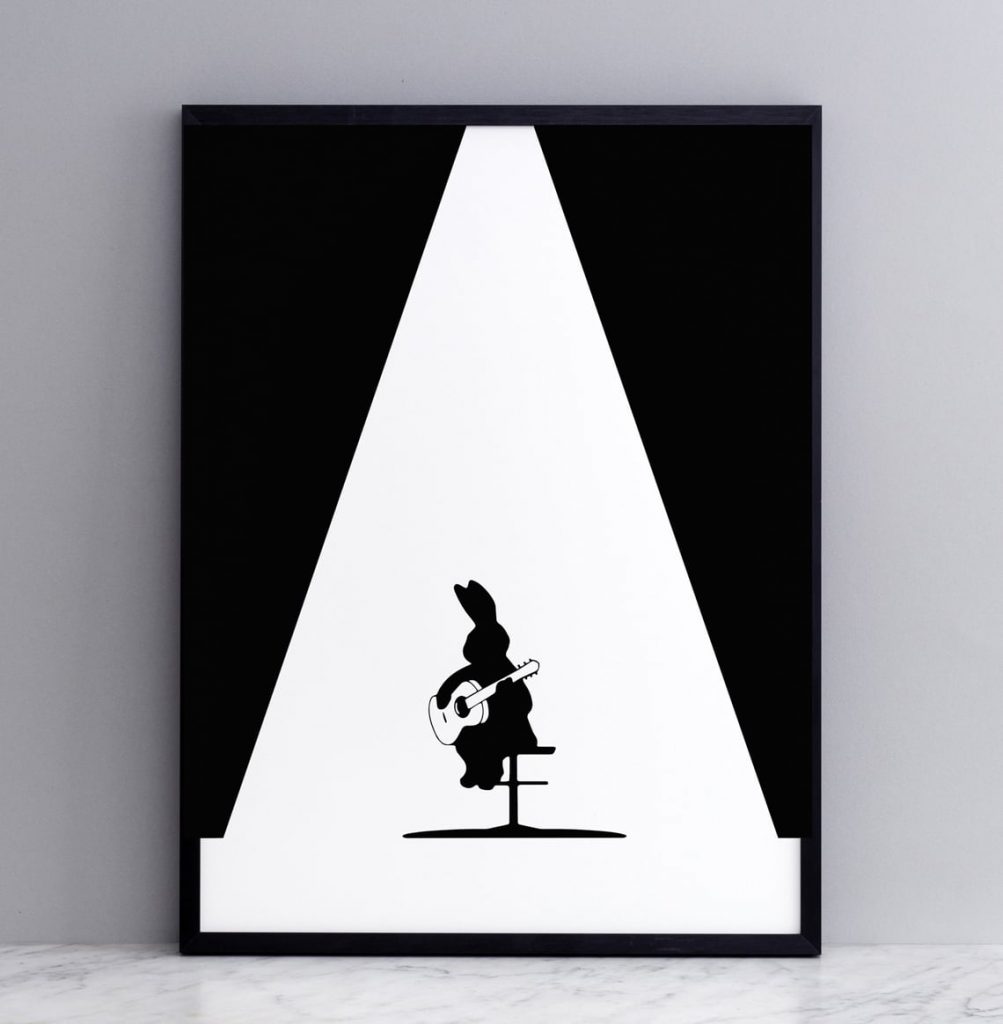 ham-guitar-rabbit-print-with-frame