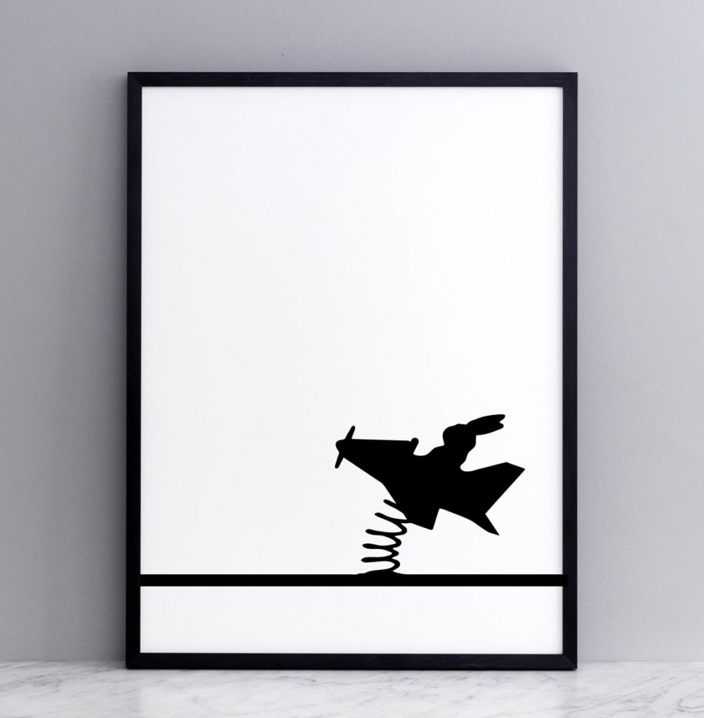 HAM Flying Rabbit Print with Frame