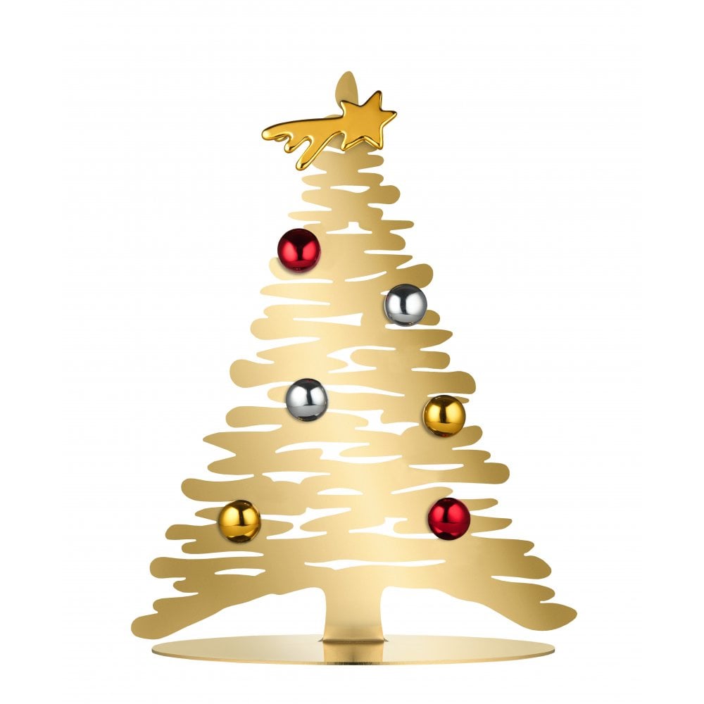 Alessi 30cm Gold Plated Bark Steel Christmas Tree