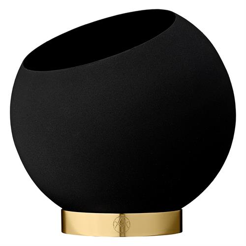 AYTM 37cm Black and Brass Plant Pot