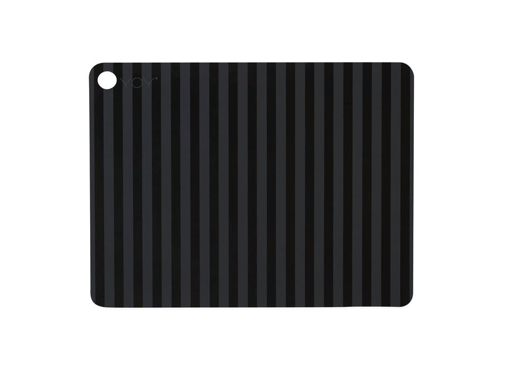 OYOY Set of 2 Anthracite Stripe Tire Placemat