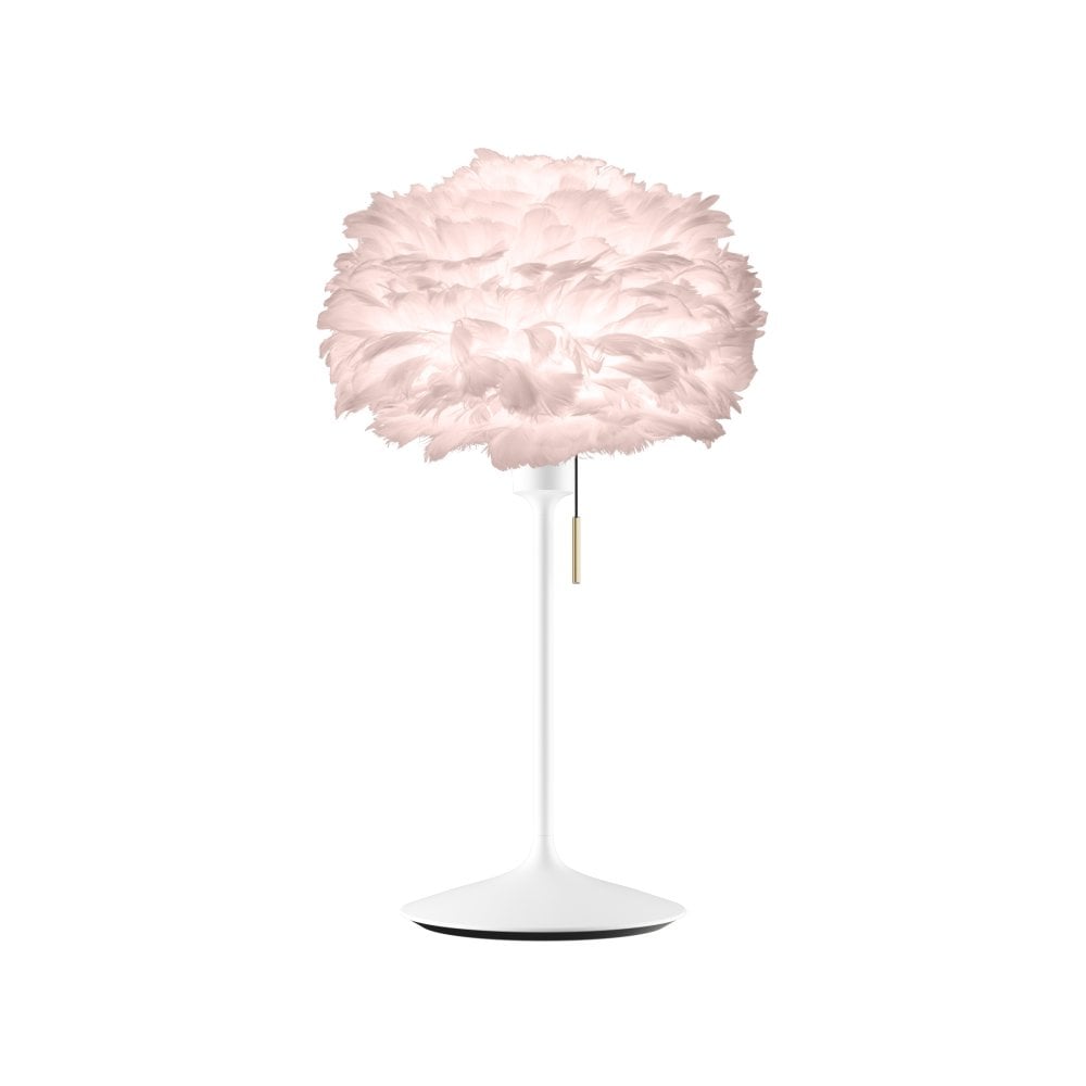 UMAGE Mini Light Rose Feather Eos Table Lamp with White Santé Stand