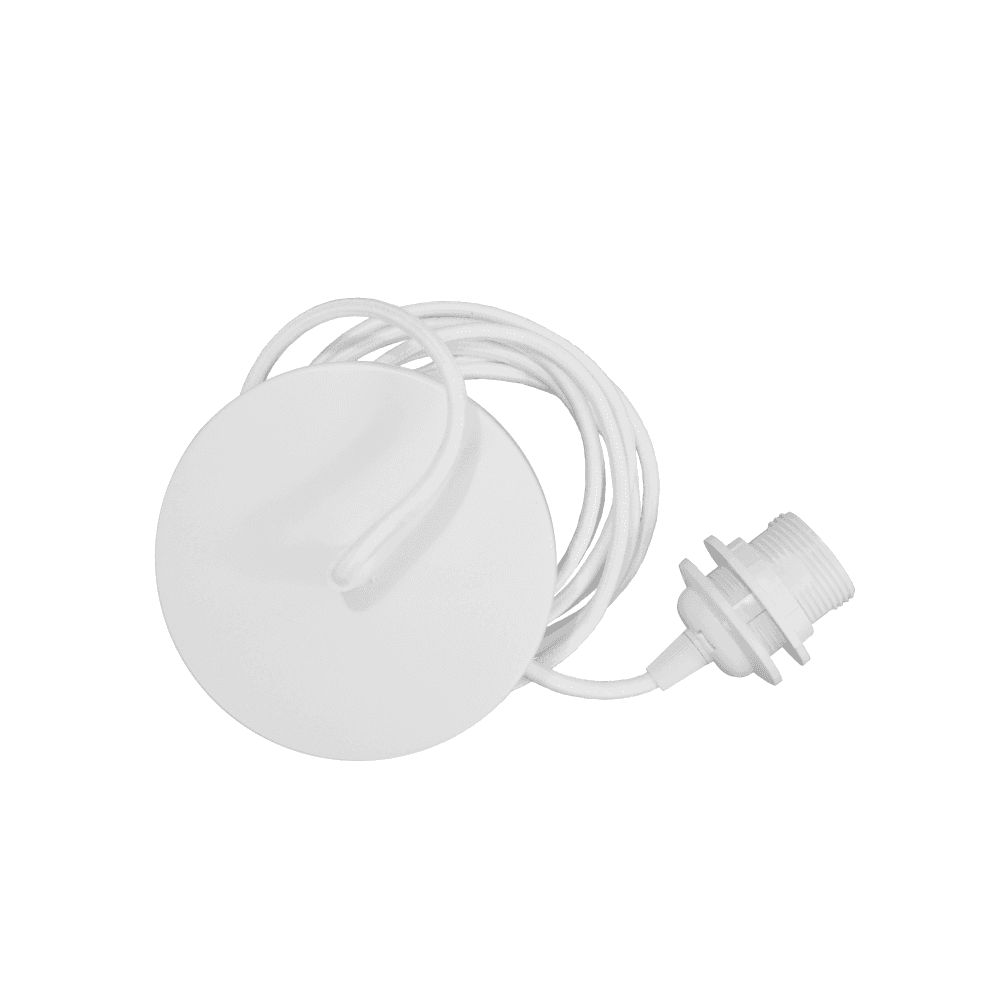 UMAGE White 2.1m Rosette Textile Pendant Cord Set