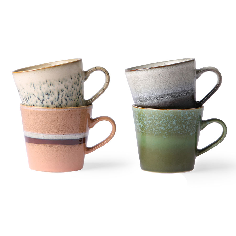 HK Living Ceramic Cappuccino Mug Set of 4