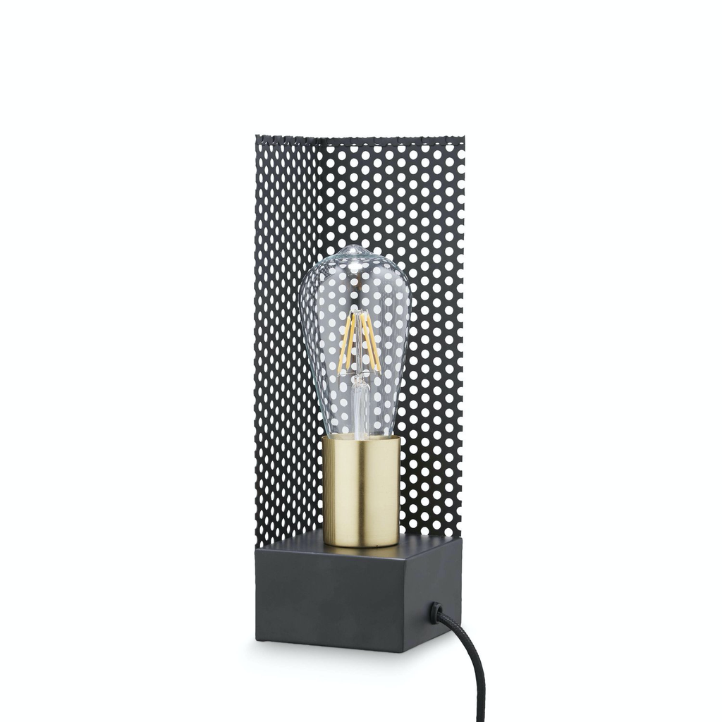 H. Skjalm P. 28cm Black Brass Square Wired Lamp