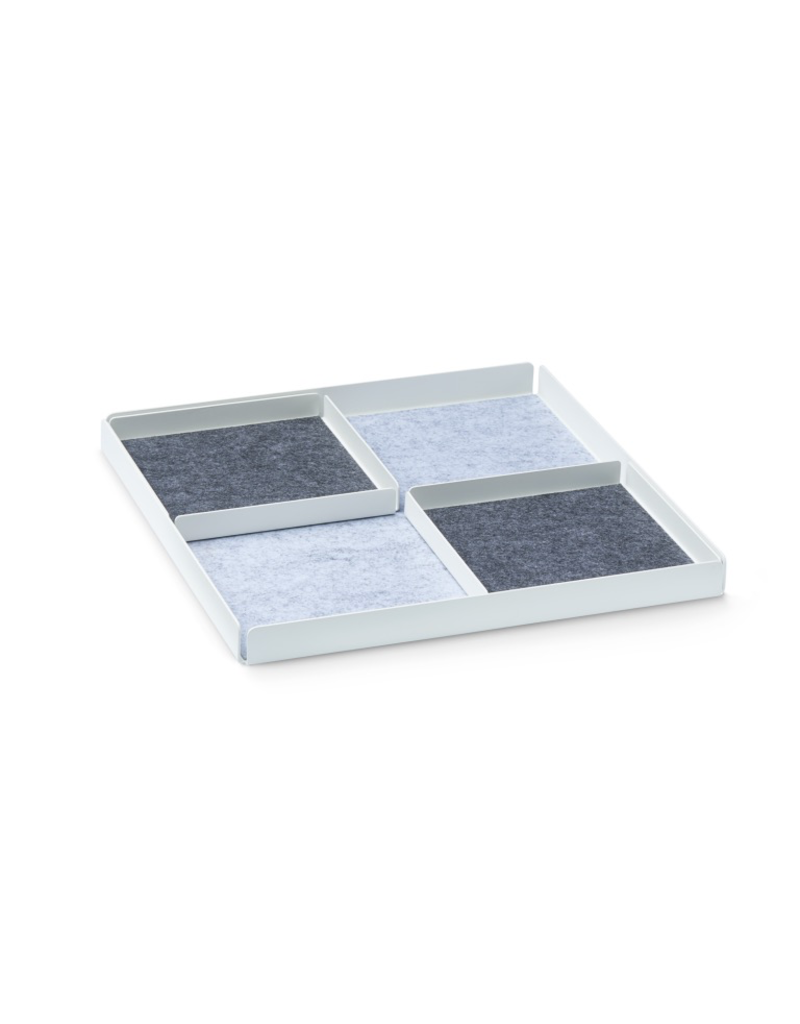 bureau Set of 3 White Grey Pocket Rest X Organiser Tray